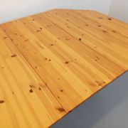 Table à manger octogonale vintage des années 80 en pin avec rallonge