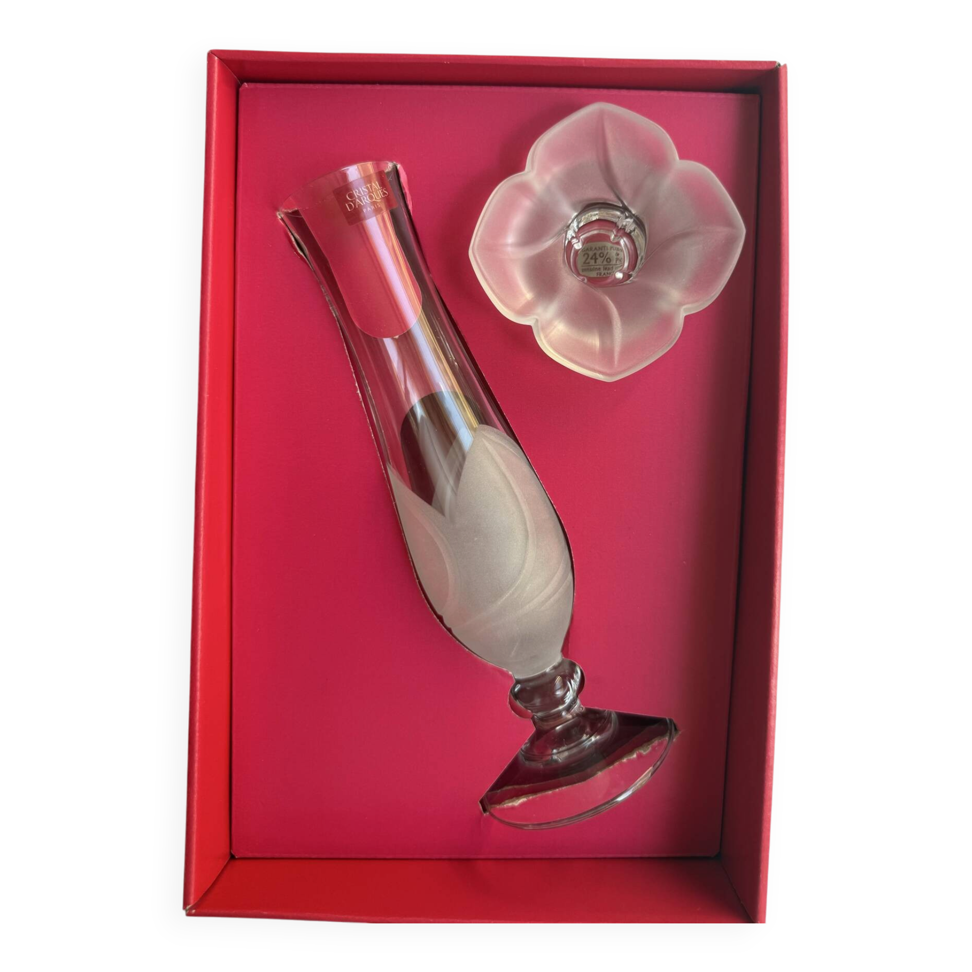Crystal d'Arques Florence new soliflore and candlestick set