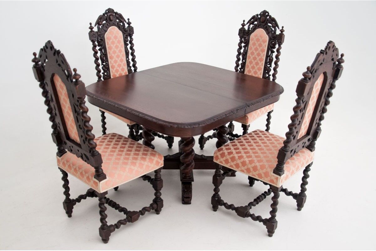 Table avec quatre chaises, Allemagne, vers 1900