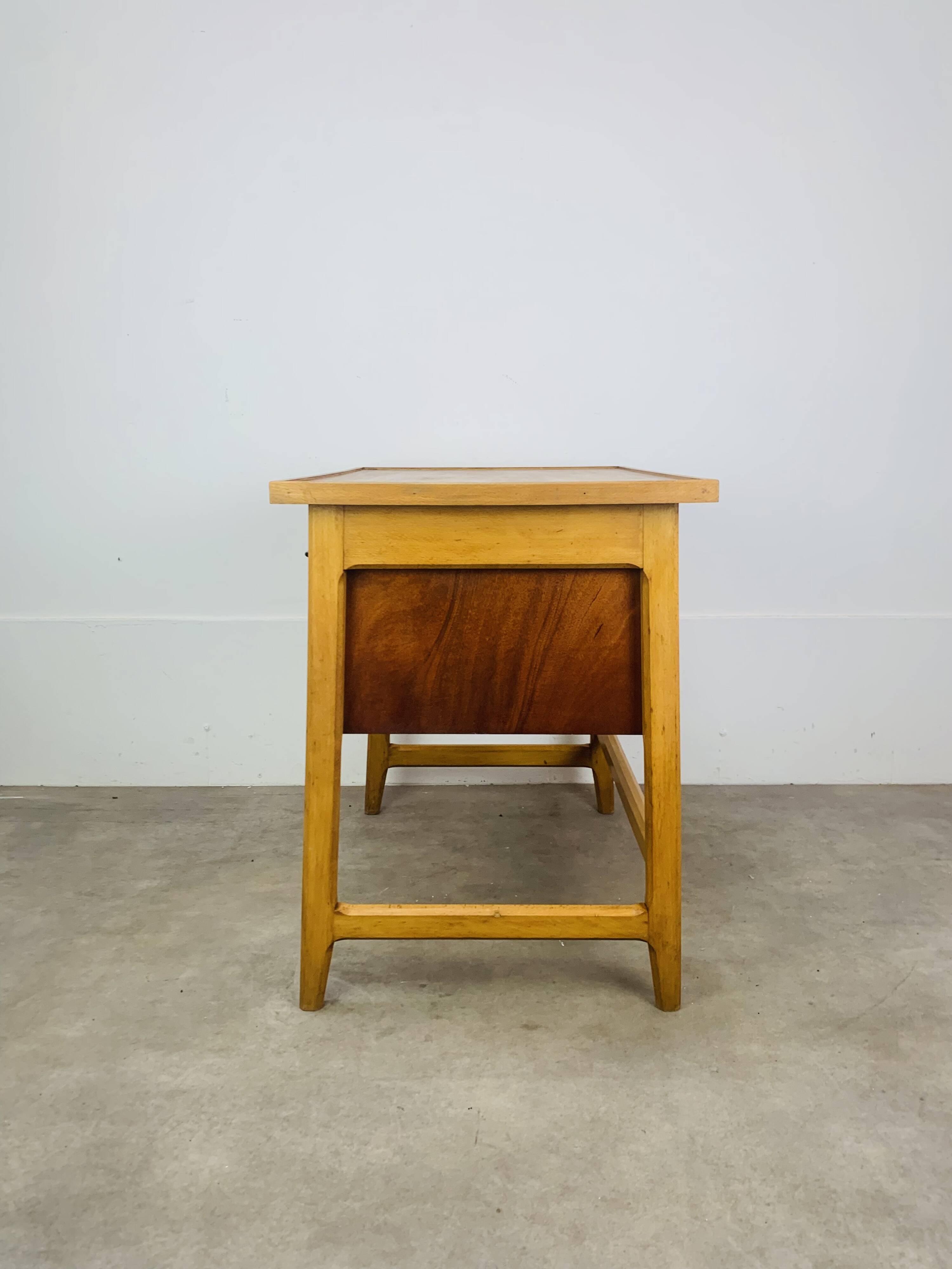 1950s wooden desk reconstruction, vintage