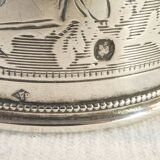 Solid silver towel round late 19th