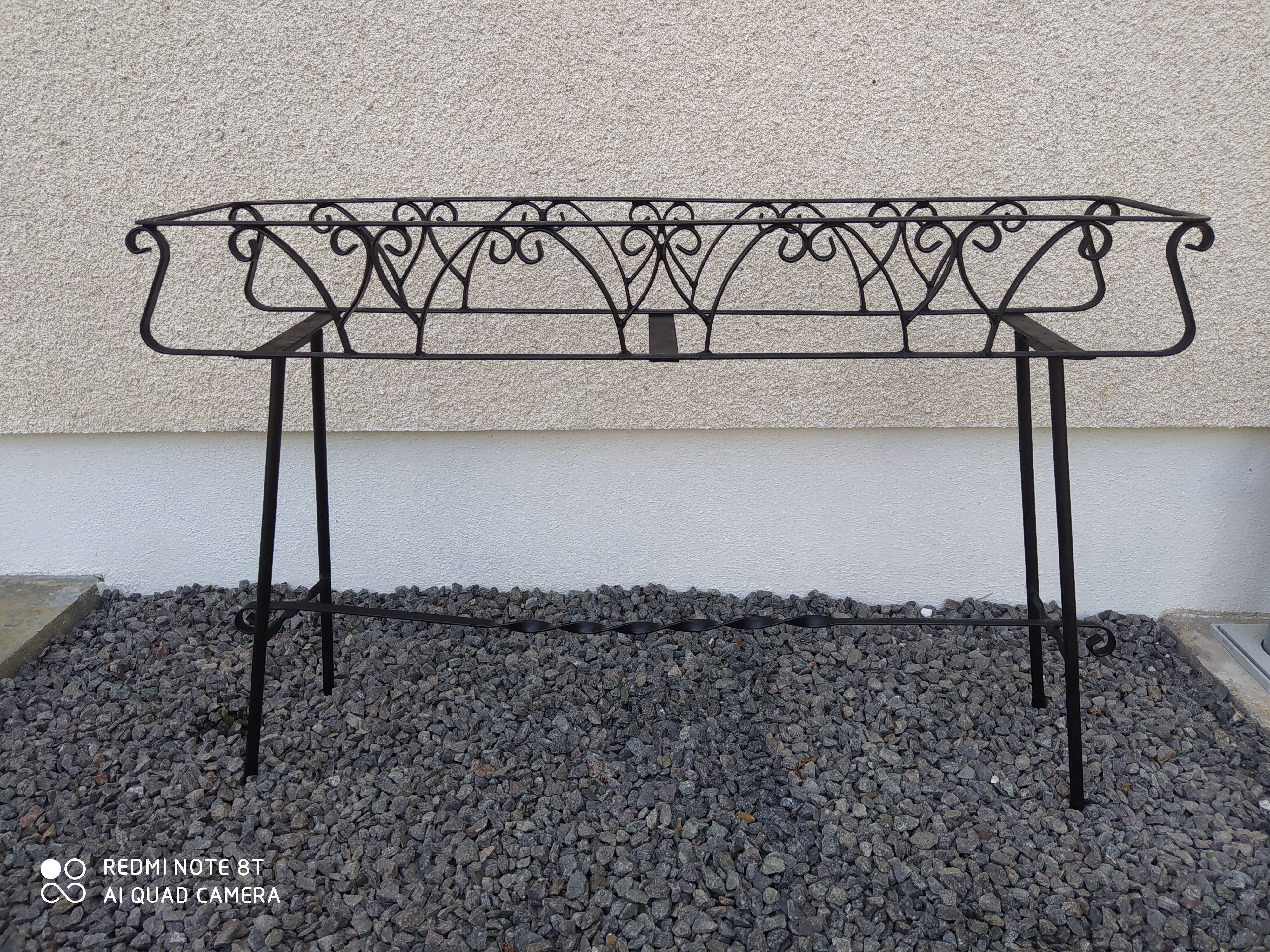 Vintage wrought iron rectangle planter stand