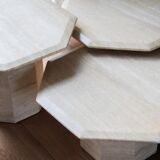 Set of 3 Vintage Italian Travertine Side Tables