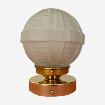 Ceiling lamp vintage art deco globe in frosted glass