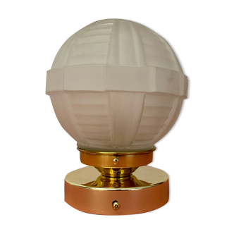 Ceiling lamp vintage art deco globe in frosted glass