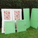 Lot 8 portes anciennes pour placards sapin massif