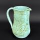 Turquoise green glazed stoneware pitcher – signed, France, 1970