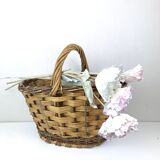 Large braided basket of different types of strands