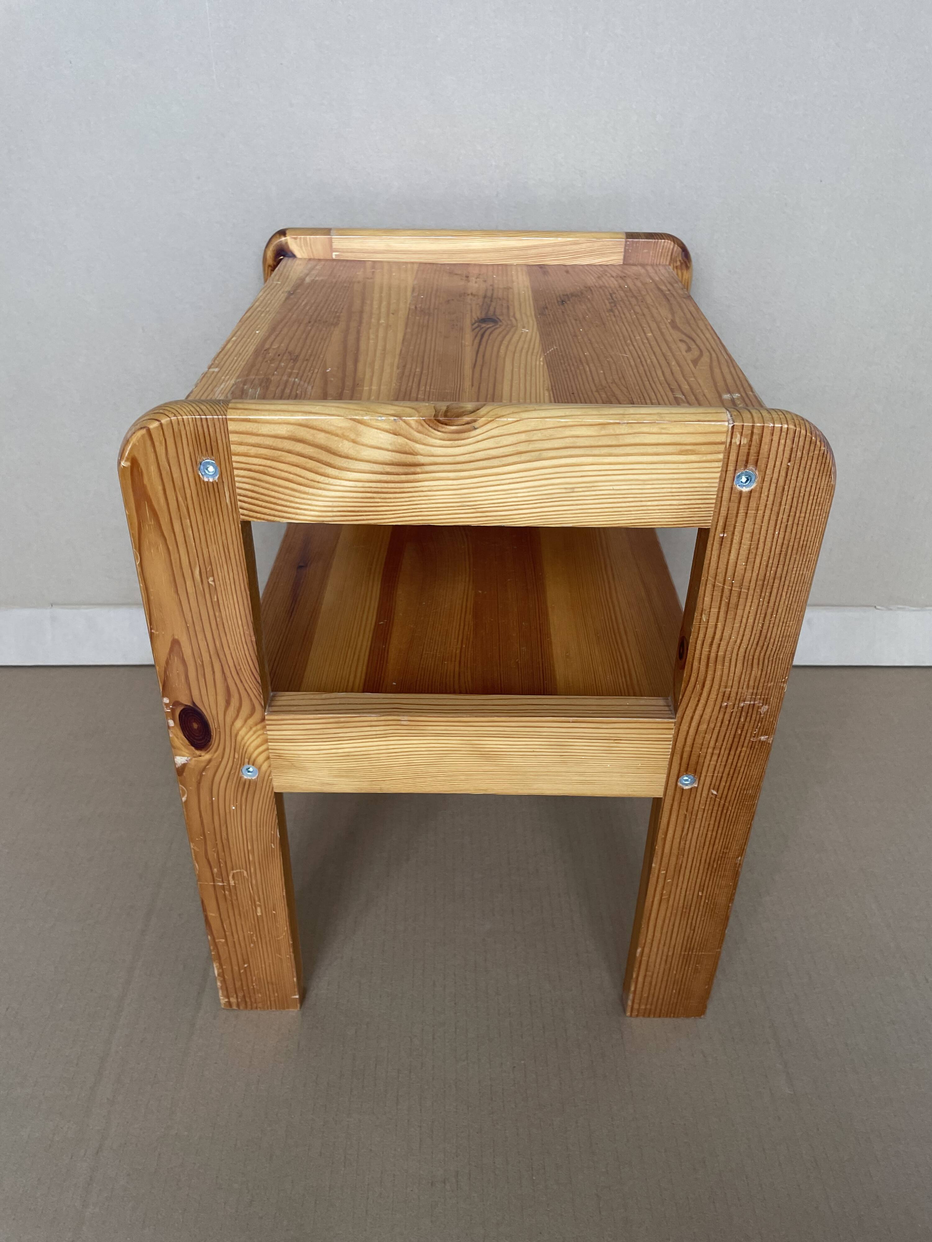 80s pine bedside table