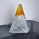 “Pyramid” lamp by Mazzega, orange frosted Murano glass, Italy, 1970