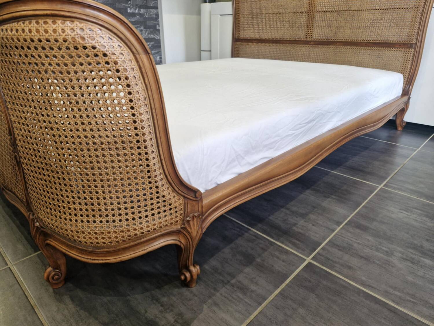 Louis XV style cane basket bed