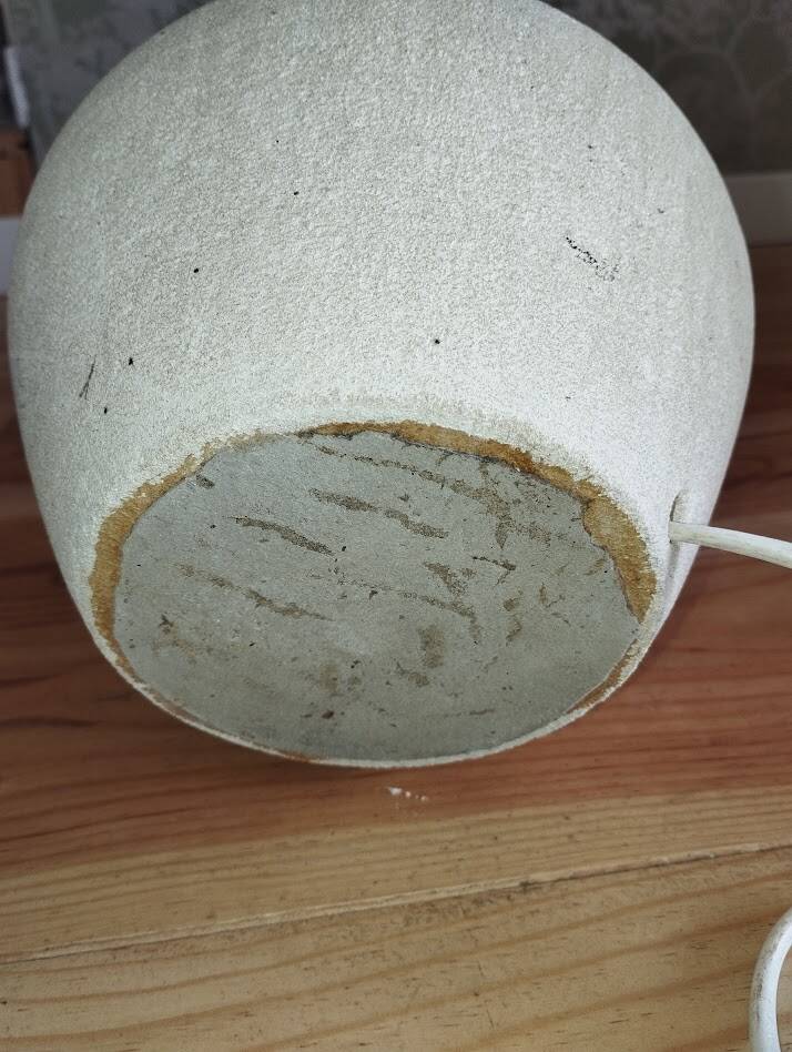 pied de lampe vintage en grès chamotté
