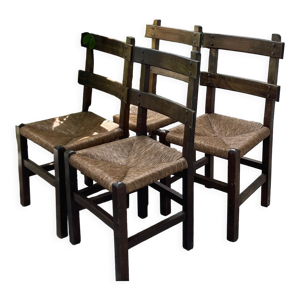 Chaises bois brut lot de 4
