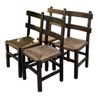 Chaises bois brut lot de 4