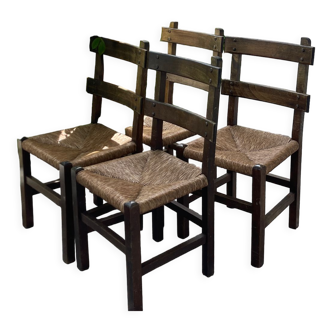 Raw wood chairs set of 4