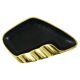 Asymmetrical modernist ashtray by Walter Bosse in black brass by Herta Baller, 1950s.
