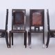 Czech Cubist Chairs in Oak and Red Leather by Josef Gočár, 1910s, Set of 4