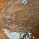 Large Vintage Glass Plate in the Shape of a Swedish Fish by Pukeberg Glass