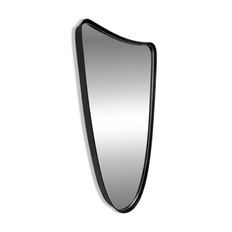 Free-form rearview mirror in black metal