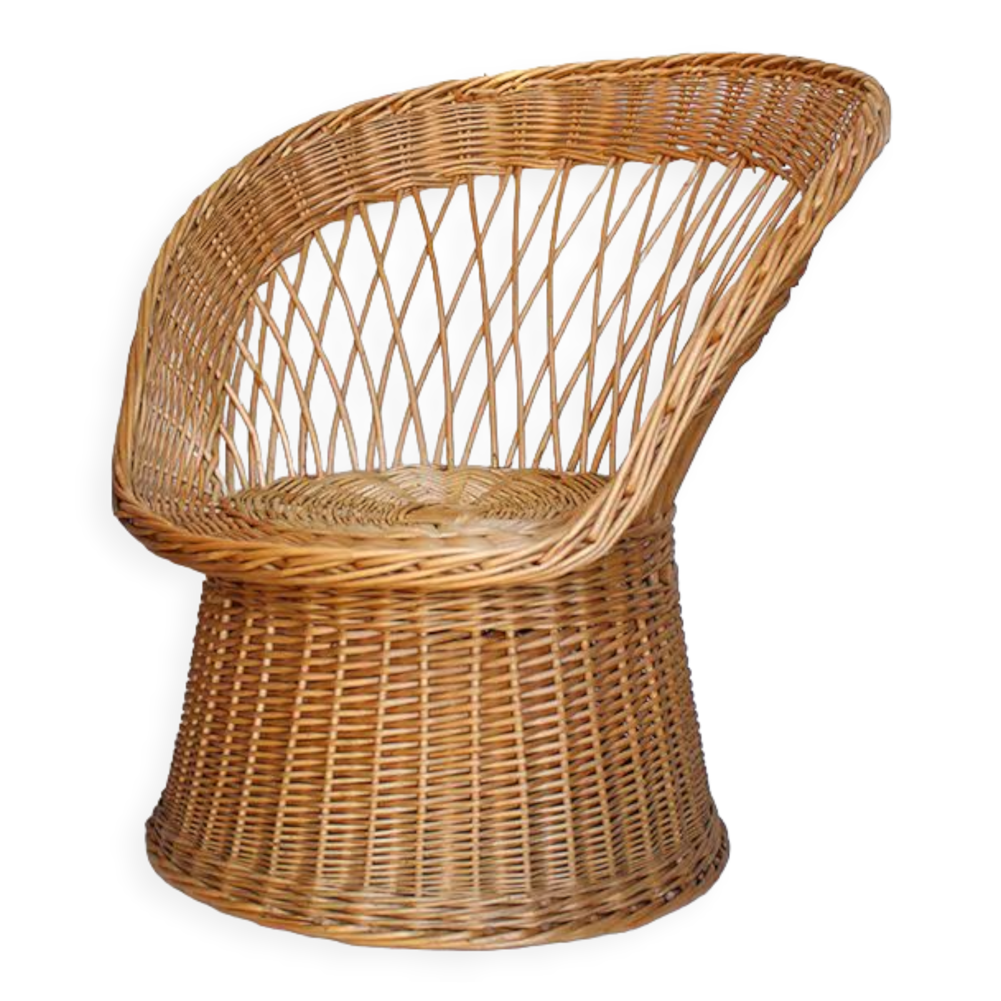 Rattan armchair back fan