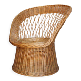 Rattan armchair back fan
