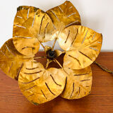 Gilded Italian Hollywood Regency palm leaf chandelier by Hans Kögl