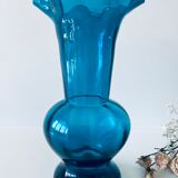Old blue duck vase with collar