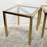 Duo de tables d'appoint dorées