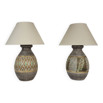 Jacques Breugnot stoneware lamps