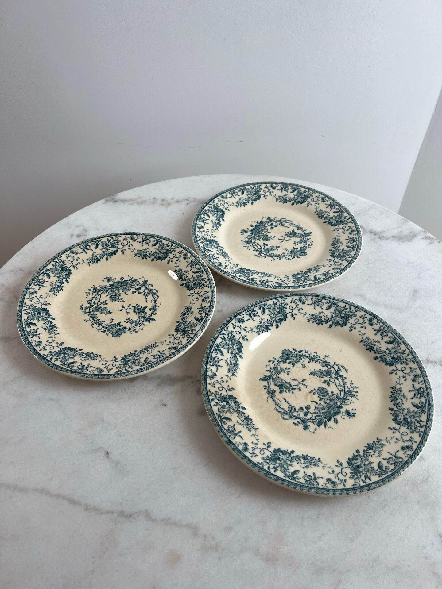 Terre de fer GIEN 1875 — Collection Bouquet de Roses lot de 3