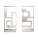 Pair of perforated brushed stainless steel screens, contemporary French work.