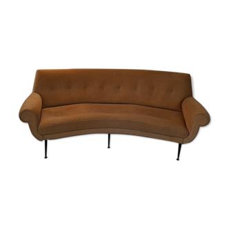 Midcentury italian large curved sofa, 1950s