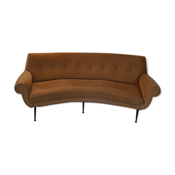 Midcentury italian large curved sofa, 1950s