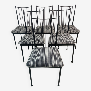 6 original chairs by Colette Gueden, 1950