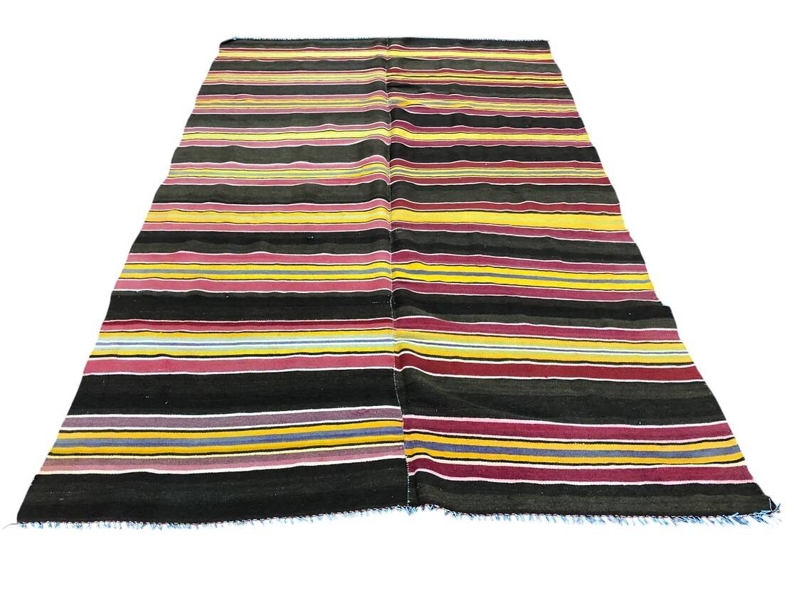 Vintage Handwoven Tribal Kilim Rug