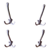 Pair of vintage wooden wall coat racks - double coat hook