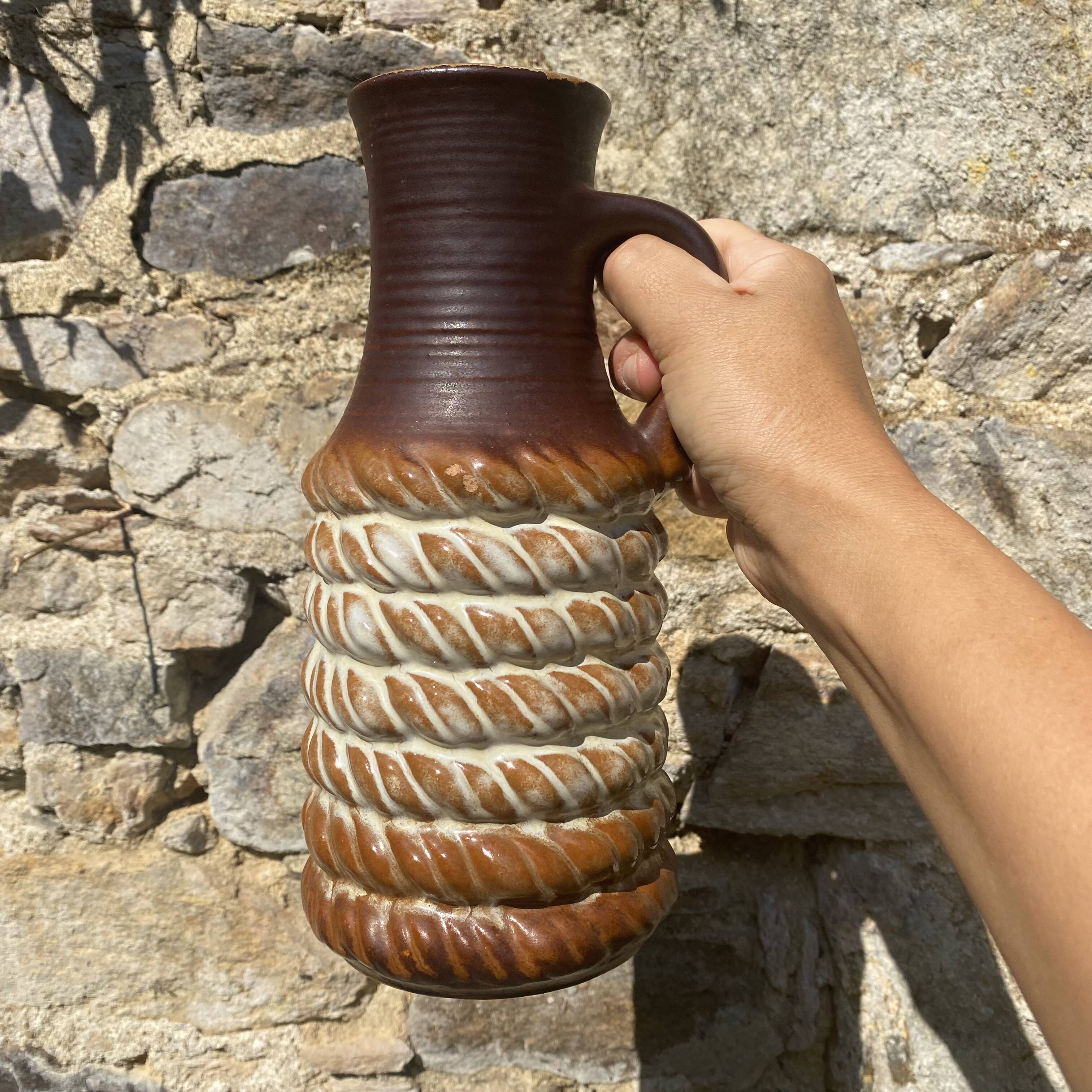 Vase en céramique West Germany effet cordage