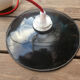 Black hanging lamp in enamelled sheet metal