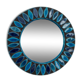 Miroir en céramique années 70 diamètre 15 cm