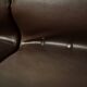 Mid-century modern German vintage canapé lounge, 2-seater, brown steel frame.