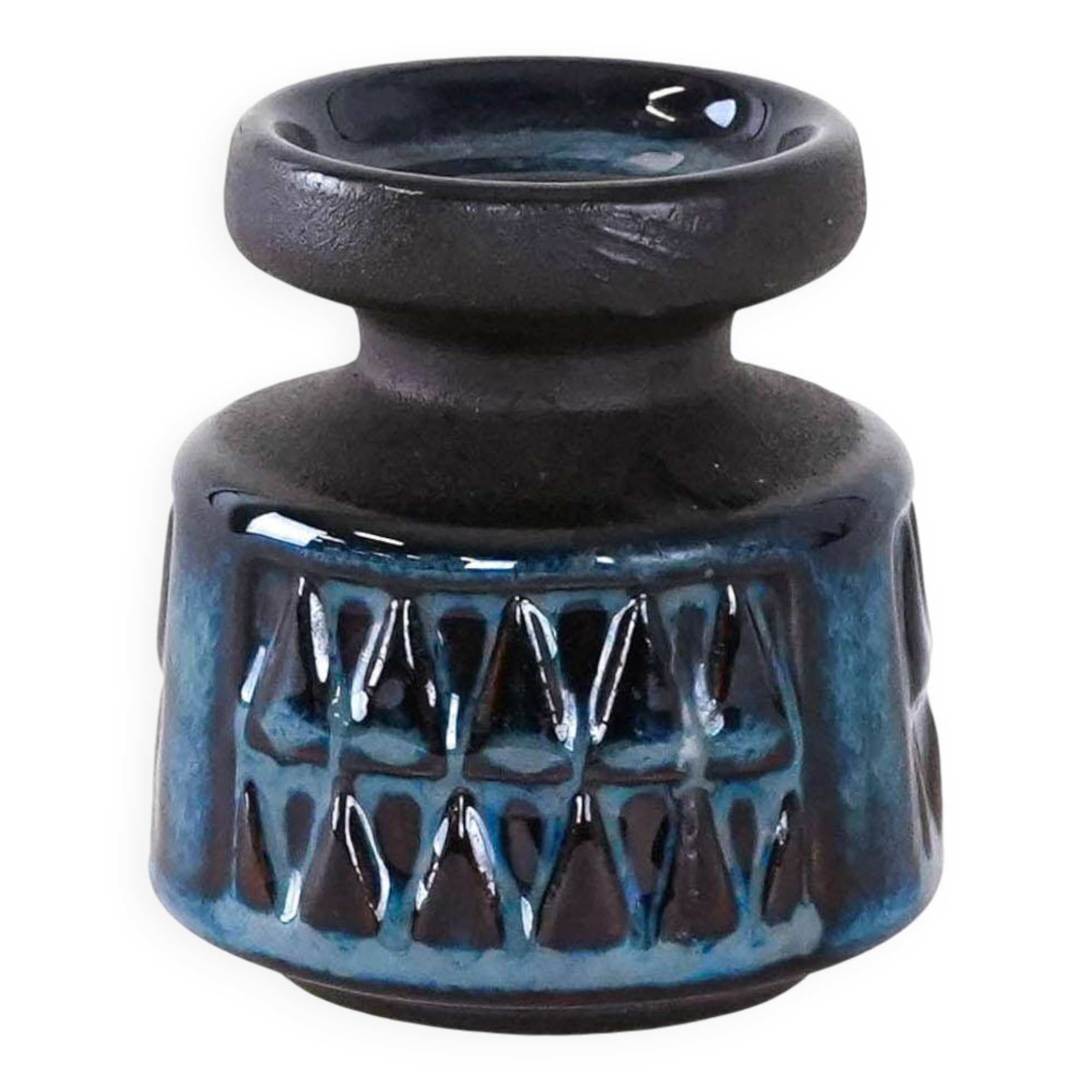 Ceramic candle holder, Danish design, 1960s, manufacturer: Søholm Keramik