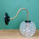Swan neck vintage globe wall light in moulded glass
