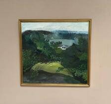 Huile su toile suédoise – “Soirée dans l'archipel” – Signée et datée 1964 – Vintage