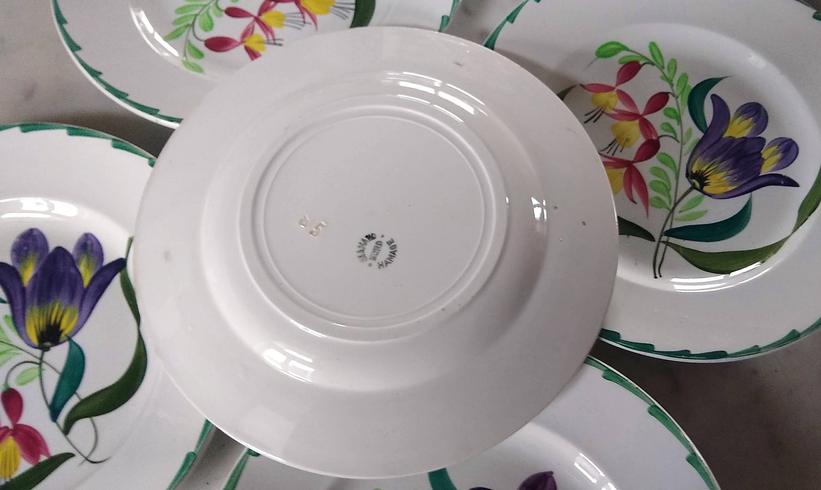 Dessert plates Terre de fer St Amand and Hamage Nord - Hand painted