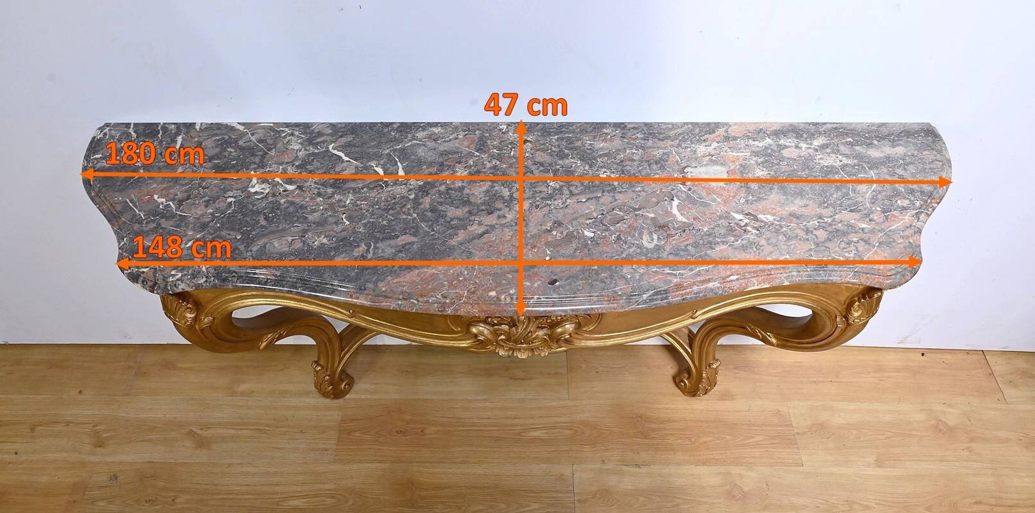 Important Wall Console in Gilded Wood, Louis XV style – Early 20th century