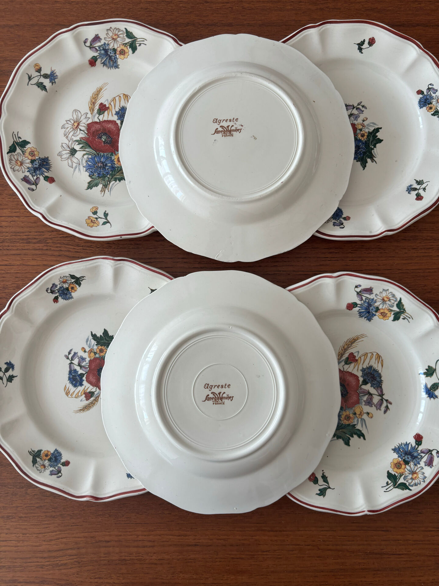 Set of 6 dessert plates Sarreguemines – Agreste model - earthenware