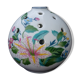 Vase ball flower in white porcelain limoges