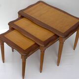 Old mid century set of 3 nesting tables