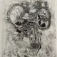 Modern composition drawing 1970 by François de Chabot