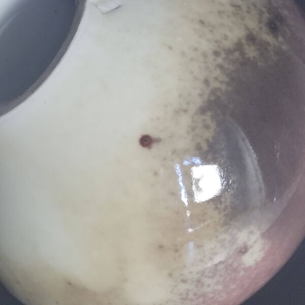 Fance Franck vase boule céramique émaillée brun